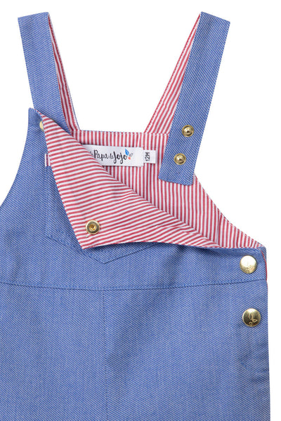Détails sur les bretelles de la salopette-short pour bébé et enfant