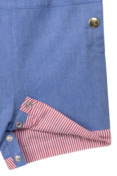 Détail de l'entrejambe, et son système d'ouverture par boutons pression. Pratique pour changer la couche !