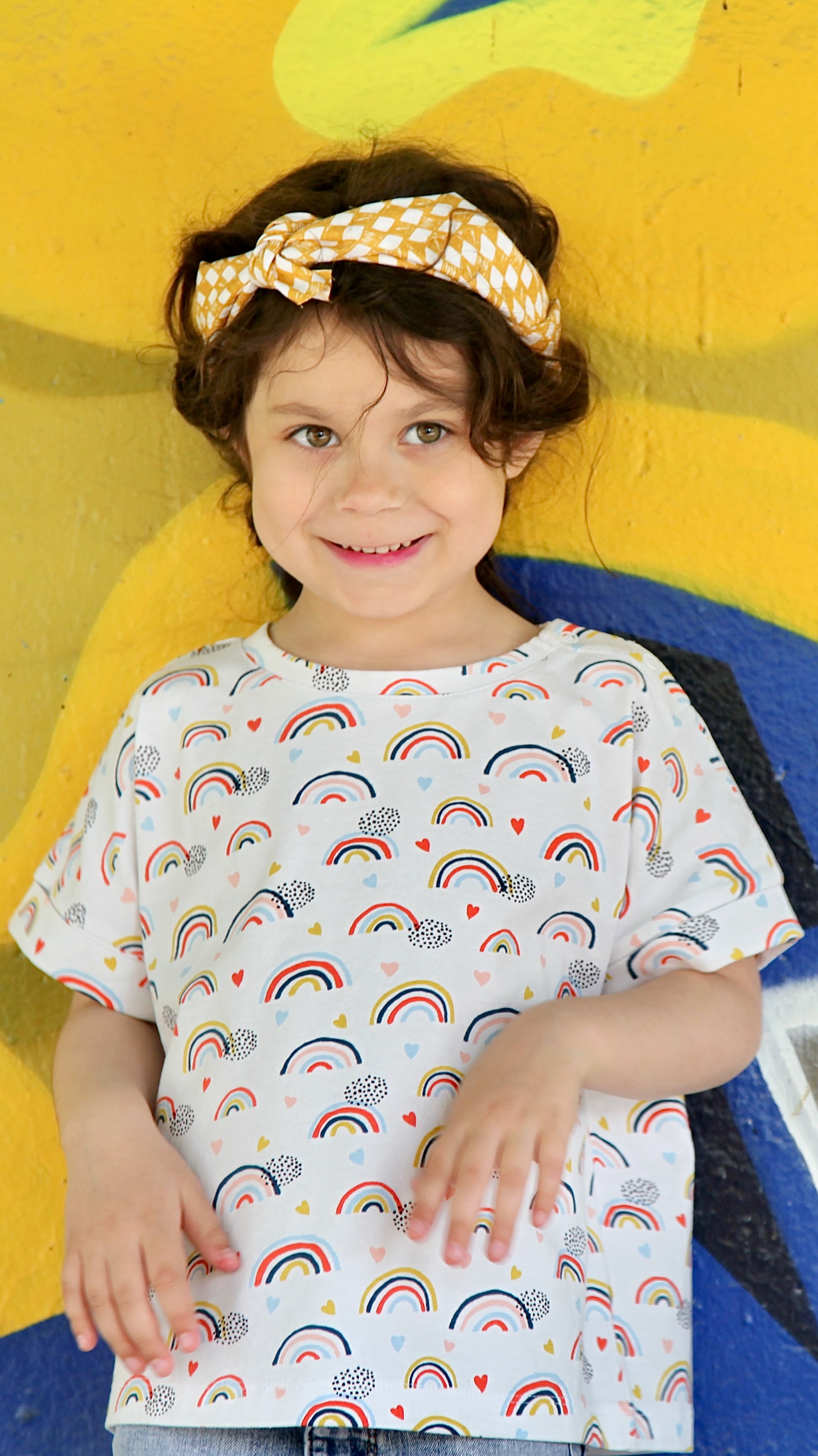 T-shirt Manches Longues Enfant Bleu Arc-en-ciel Spirale Tie Dye – Gildan Coton