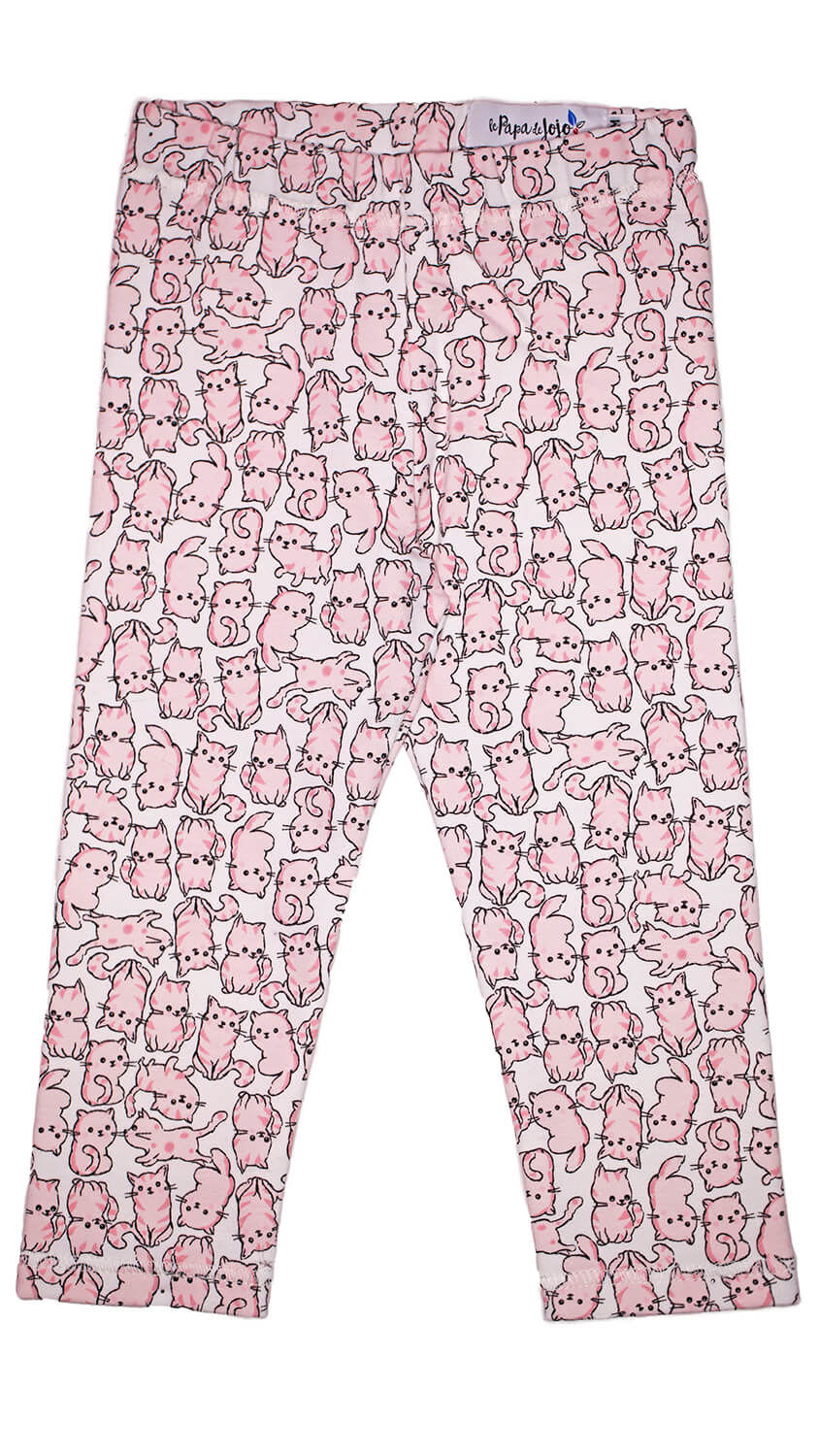 Legging pour bébés et enfants, motifs petits chats rose mignons